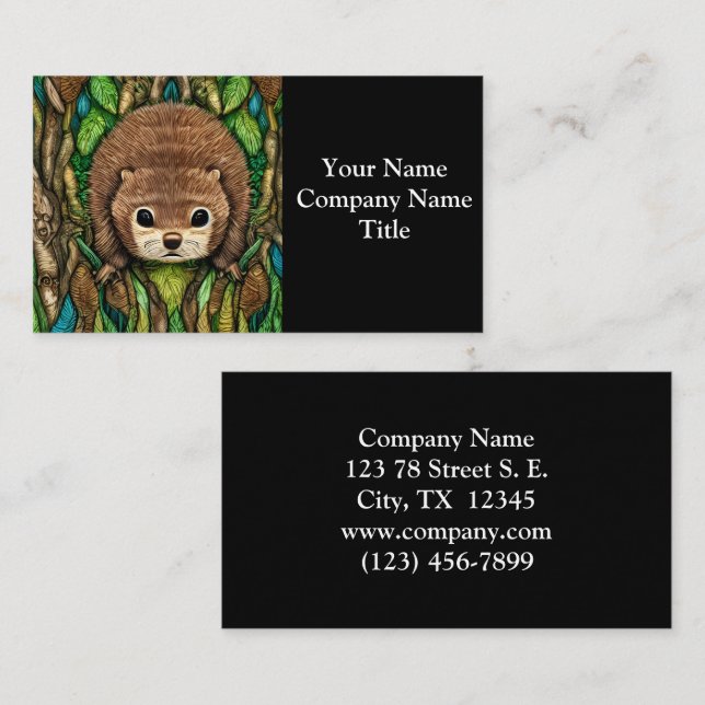 Tarjeta De Visita Pequeño y adorable castor de bebé (Anverso / Reverso)