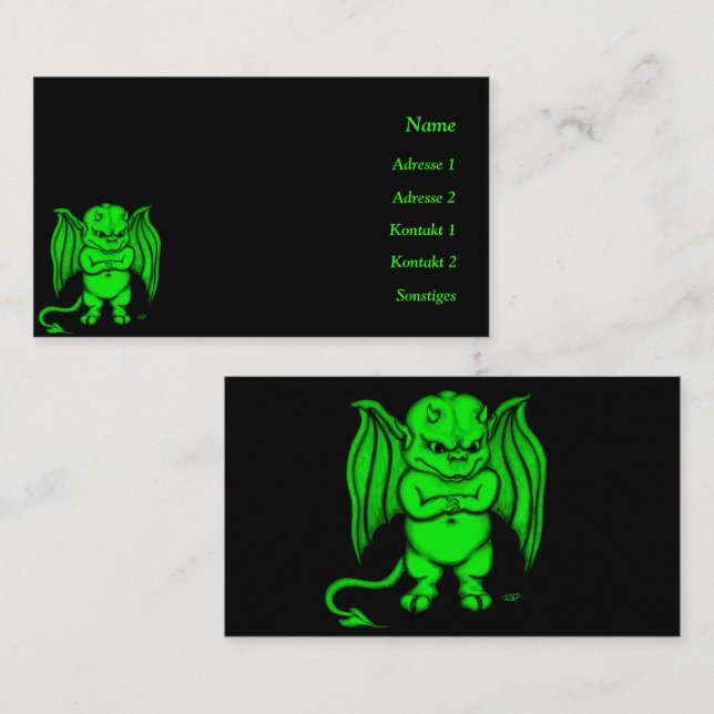 Tarjeta De Visita Pequeño y desagradable diablo (Anverso / Reverso)