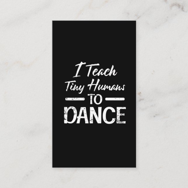 Tarjeta De Visita Pequeños humanos profesor de baile (Anverso)