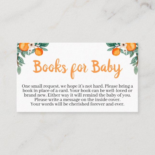 Tarjeta De Visita Pequeños libros cortos de Baby Shower para bebé (Anverso)