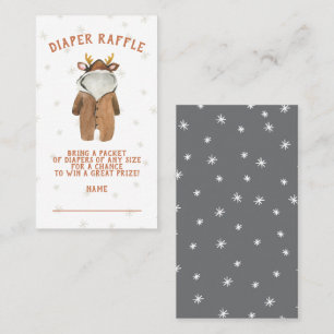 Tarjeta De Visita Pequeños Navidades de renos enrollan pañal de invi