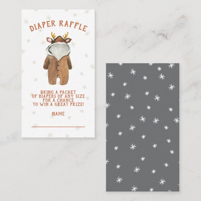 Tarjeta De Visita Pequeños Navidades de renos enrollan pañal de invi (Anverso / Reverso)