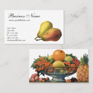 Tarjeta De Visita Peras Vintage, Alimentos Orgánicos, Fruta Madura
