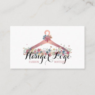 Tarjeta De Visita Percha floral del sastre rosado de marea Rosa