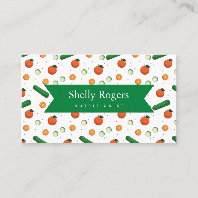 Tarjeta De Visita Pérdida de peso saludable de nutricionista dietist (Anverso)