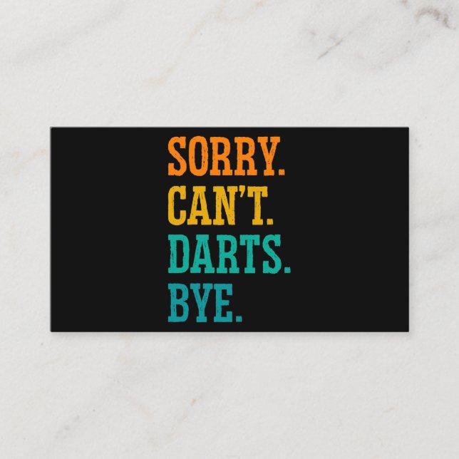 Tarjeta De Visita Perdón Cant Darts Bye Dart Player Darting Triple 2 (Anverso)