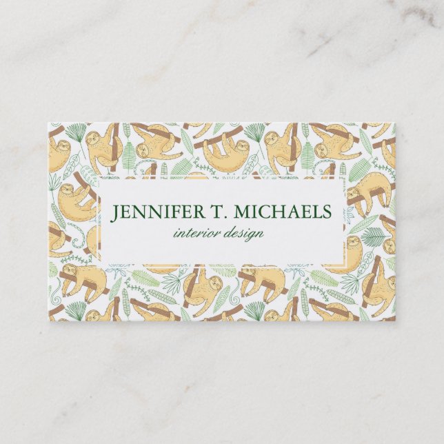 Tarjeta De Visita Perezas colgantes (Anverso)