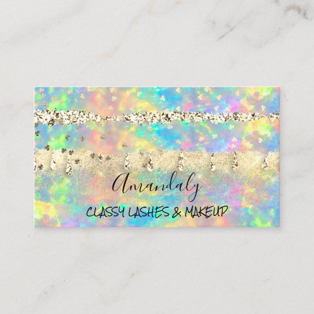 Tarjeta De Visita Perfeccionamiento profesional Eyelash Holograma co (Anverso)