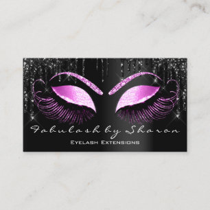 Tarjeta De Visita Perfeccionamiento rosa Eyelash Black Drips Profess