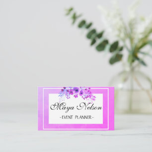 Tarjeta de visita Perfecta, Lujosa Flores Púrpura