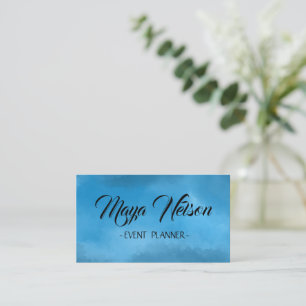 Tarjeta de visita Perfecta y de Lujo Blue Watercol