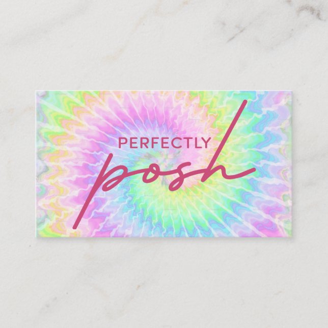 Tarjeta De Visita Perfectly Posh tie dye business card design (Anverso)