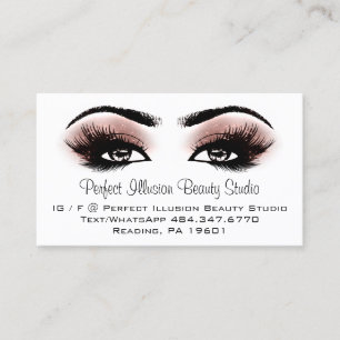Tarjeta De Visita Perfecto servicio de Beauty Studio Lashes Rosa