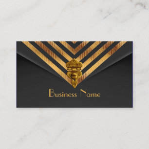 Tarjeta De Visita Perfil Business Gold Black Velvet Stripe