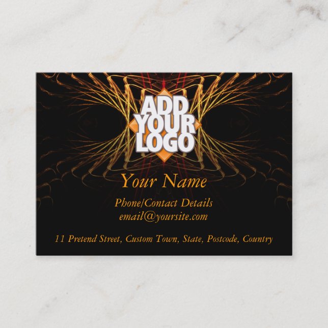 Tarjeta De Visita Perfil comercial de arte fractal (con espacio de l (Anverso)