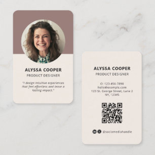 Tarjeta De Visita Perfil de código QR de fotografía de Personalizado