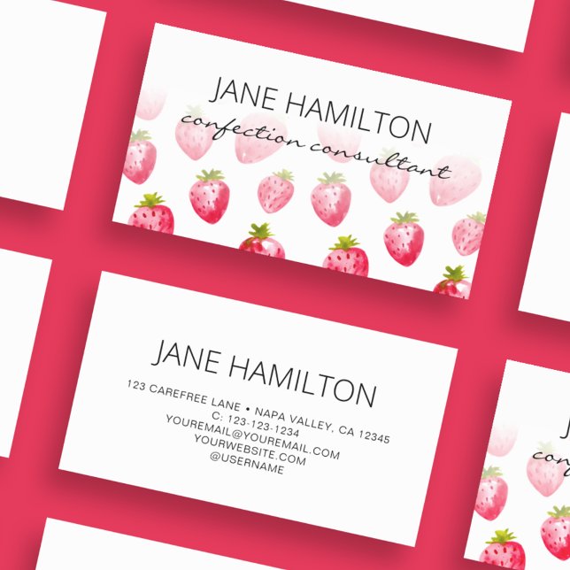 Tarjeta De Visita Perfil de Confecciones de Fresa Dulce (Subido por el creador)