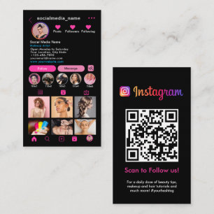Tarjeta De Visita Perfil de Instagram Rejilla de fotos Sígueme códig