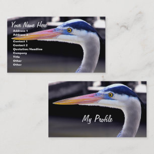 Tarjeta De Visita Perfil de la garza azul