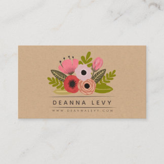 Tarjeta De Visita Perfil de las damas Floral Bouquet