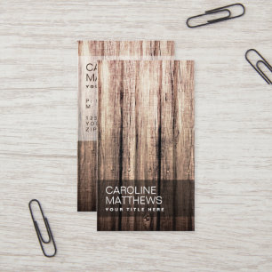 Tarjeta De Visita Perfil de madera resistido elegante del