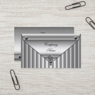 Tarjeta De Visita Perfil de Metal Blanco Plateado Elegante