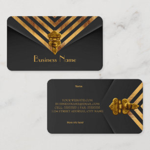 Tarjeta De Visita Perfil Negocio Gold Terciopelo Negro Raya