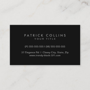 Tarjeta De Visita Perfil profesional negro elegante y moderno
