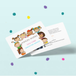 Tarjeta De Visita Perfil y foto de cuidado de niños en guarderías in