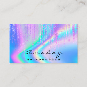Tarjeta De Visita Perforación holográfica de belleza de cabello ma