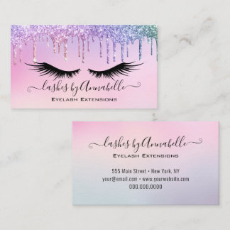 Tarjeta De Visita Perforación Holográfica de maquillaje EyeLashes Sp