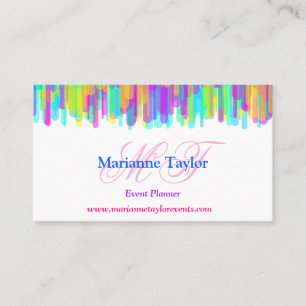 Tarjeta De Visita Perforación moderna de color arcoiris