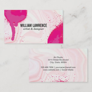 Tarjeta De Visita Perforación para pintura con spray   Mármol rosa