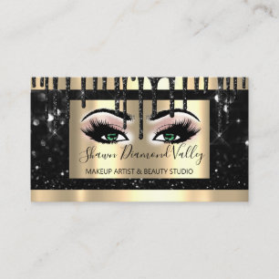 Tarjeta De Visita Perforación profesional Lash Black Dris Green