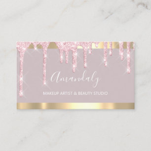 Tarjeta De Visita Perforación rosa de un artista de maquillaje con