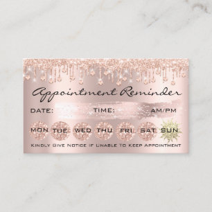 Tarjeta De Visita Perforaciones De Cristal Rosa Recordatorio De Nomb