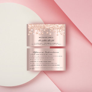 Tarjeta De Visita Perforaciones de cristales Rosa Spark Bling despué