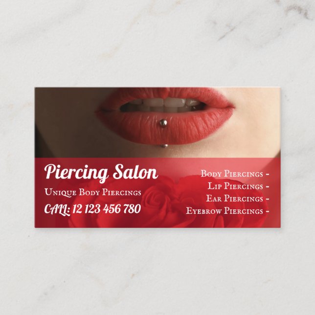 Tarjeta De Visita Perforaciones de labios (Anverso)