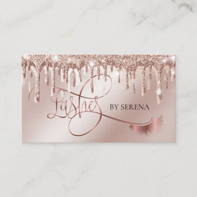 Tarjeta De Visita Perforaciones de oro azota a Chica de maquillaje d (Anverso)