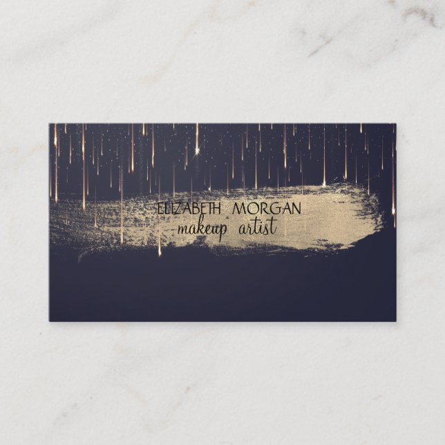 Tarjeta De Visita Perforaciones de pincel de Relieve metalizado dora (Anverso)