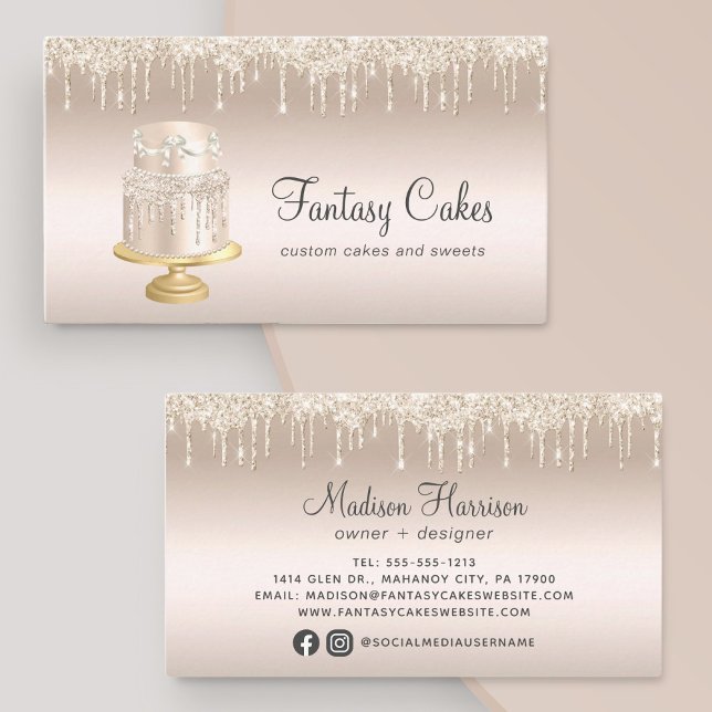 Tarjeta De Visita Perforaciones de Purpurina de oro de pastelería (Subido por el creador)