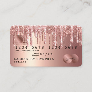 Tarjeta De Visita Perforaciones de Purpurina de oro estilo Rosa con