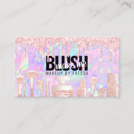 Tarjeta De Visita Perforaciones de Purpurina rosado de artista maqui
