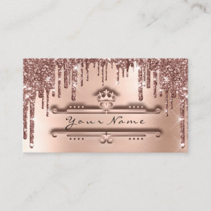 Tarjeta De Visita Perforaciones de Purpurinas de la corona del plani