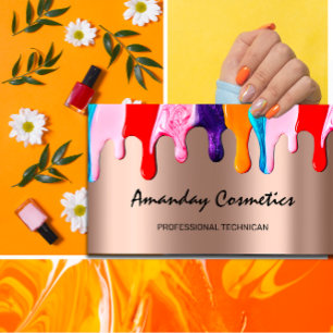 Tarjeta De Visita Perforaciones de Rosa de Técnico de Artistas Nale