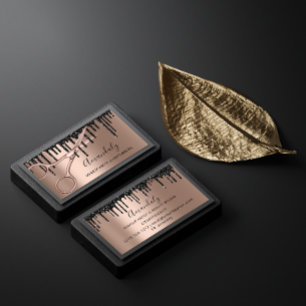 Tarjeta De Visita Perforaciones de tijeras de oro Rosa de peluquería
