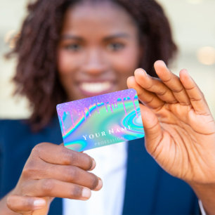 Tarjeta De Visita Perforaciones de unicornio para maquillaje profesi