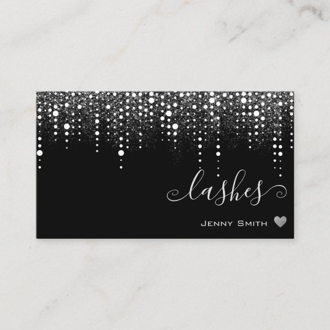 Tarjeta De Visita Perforaciones en Bonito sobre azotes de Purpurina  (Anverso)