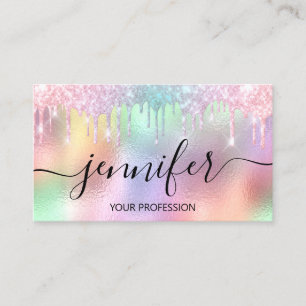 Tarjeta De Visita Perforaciones holográficas de las uñas de los ca