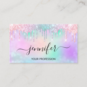 Tarjeta De Visita Perforaciones holográficas de las uñas del cabel